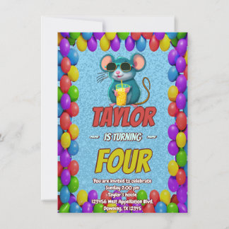 Mouse Einzigartiger Personalisierter Geburtstag Ei Einladung