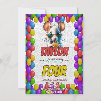 Mouse Einzigartiger Personalisierter Geburtstag Ei Einladung