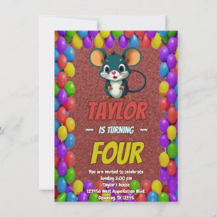 Mouse Einzigartiger Personalisierter Geburtstag Ei Einladung