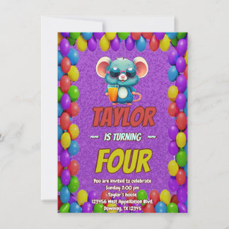 Mouse Einzigartiger Personalisierter Geburtstag Ei Einladung