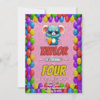 Mouse Einzigartiger Personalisierter Geburtstag Ei Einladung