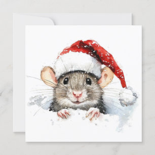 Mouse Flat Christmas Card Feiertagskarte
