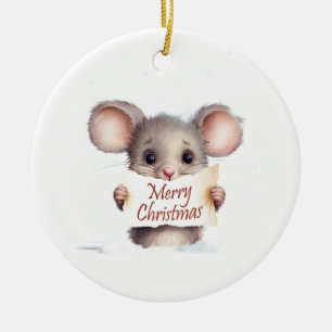 Mouse Frohe Weihnachten Keramik Ornament