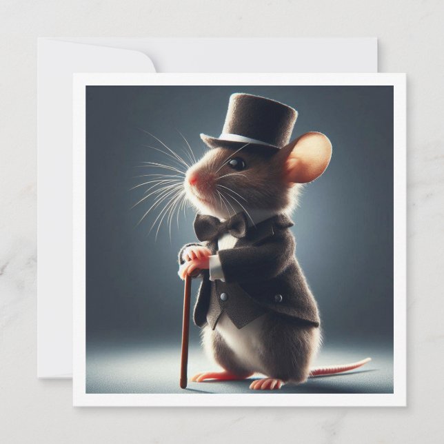 Mouse Gentleman, Mouse Geburtstagsparty Einladung (Vorderseite)