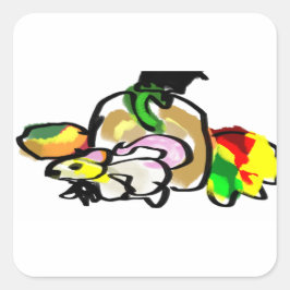 Mouse Herbst Quadratischer Aufkleber