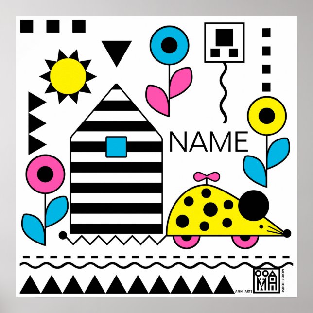 Mouse House Wheelie Mouse Poster 1 - personalisier (Vorne)