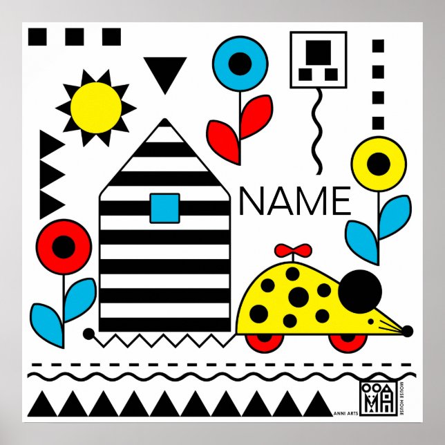 Mouse House Wheelie Mouse Poster 2 - personalisier (Vorne)