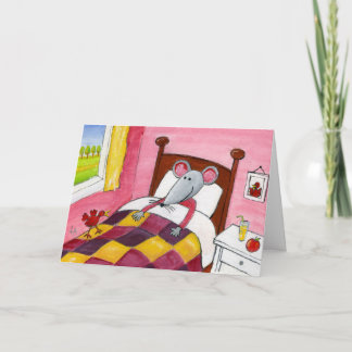 Mouse in Bed - Get well Card Karte
