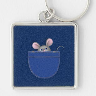 Mouse in Pocket Schlüsselanhänger
