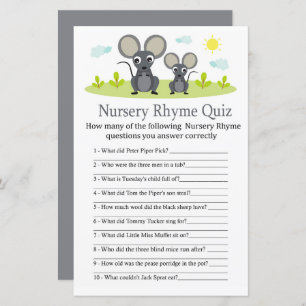 Mouse Kinderzimmer Rhyme Quiz Kinderduschspiel