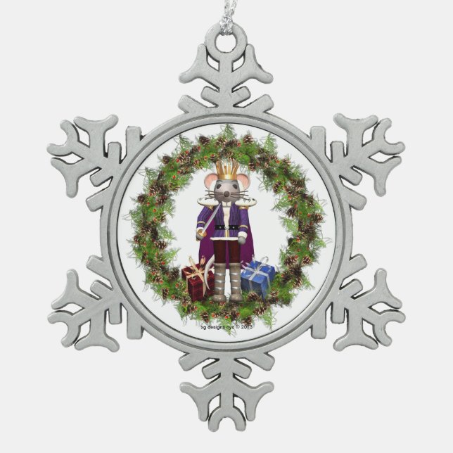 Mouse King Nutcracker Snowflake Ornament (Vorderseite)