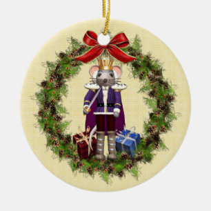 Mouse King Wreath Round Christmas Ornament