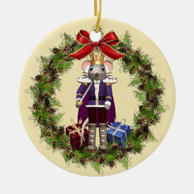 Mouse King Wreath Round Ornament (Vorne)