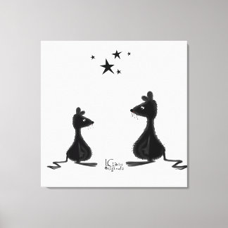 Mouse Meet Stretched Canvas Print Leinwanddruck