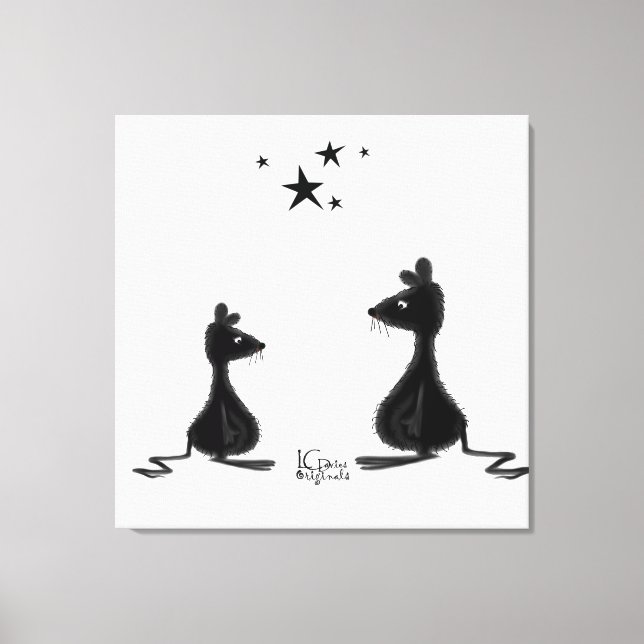Mouse Meet Stretched Canvas Print Leinwanddruck (Vorderseite)