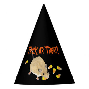 Mouse mit Candy Corns trick oder behandeln Partyhütchen