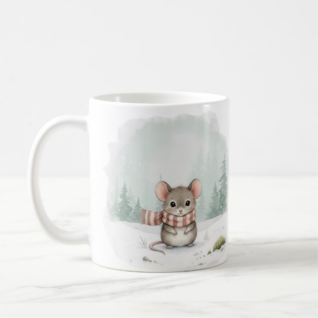 Mouse Mug Cute Watercolor Winter Christmas Gift Wo Kaffeetasse (Links)