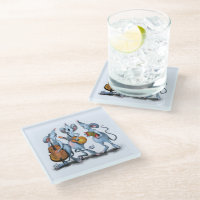 Mouse Music Band Funny Glass Untersetzer