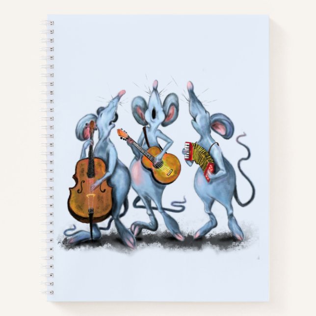 Mouse Music Band Funny Notebook Notizbuch (Vorderseite)