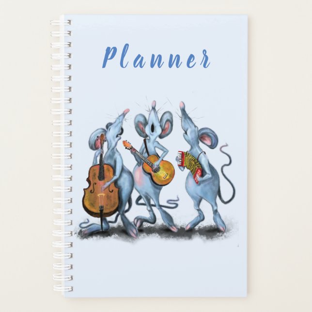 Mouse Music Band Funny Planner Planer (Vorderseite)