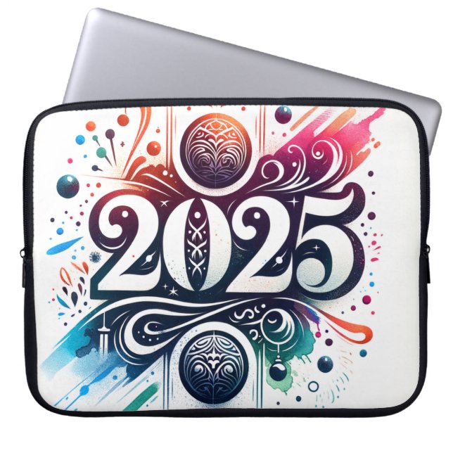 Mouse Pad Design mit Tintenfarbtext "2025" Laptopschutzhülle (Vorderseite)