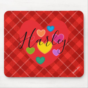 Mouse Pad - HAMbyWG - Kariertes Rotes Herz Mousepad