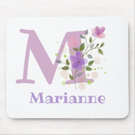Mouse Pad Initial Plus Name & Blume Design Mousepad