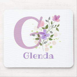 Mouse Pad Initial Plus Name & Blume Design Mousepad