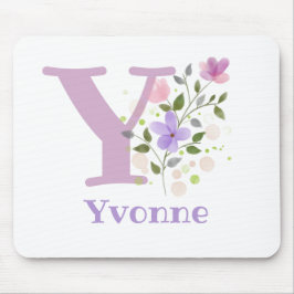 Mouse Pad Initial Plus Name & Blume Design Mousepad