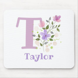 Mouse Pad Initial Plus Name & Blume Design Mousepad