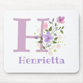 Mouse Pad Initial Plus Name & Blume Design Mousepad