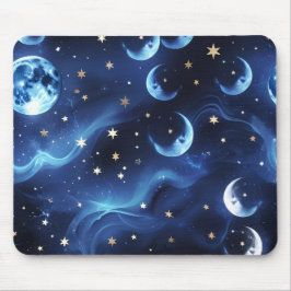 Mouse Pad – Luxury Sapphire Blue Celestial Moon Mousepad