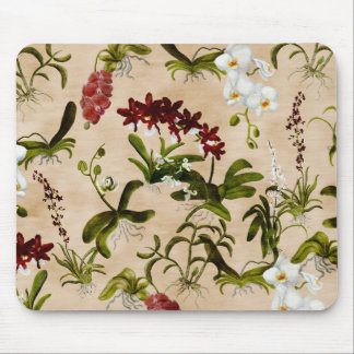 Mouse Pad - Orchid-Muster in Beige Mousepad