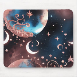 Mouse Pad - Rose Gold Celestial Moon Mousepad