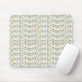 Mouse pad with a pattern of diverse smiley faces mousepad