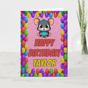 Mouse Personalisiert Fun Grußkarte Geburtstag Karte