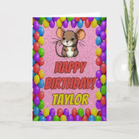 Mouse Personalisiert Fun Grußkarte Geburtstag