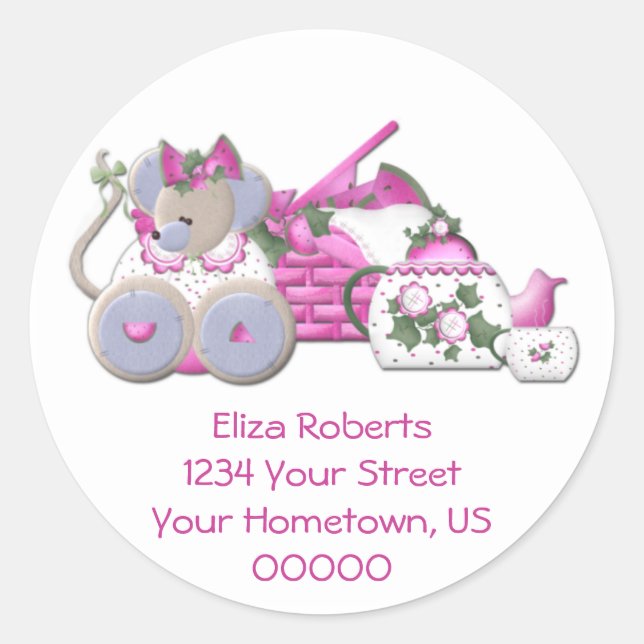 Mouse Picnic Address Stickers (Vorderseite)
