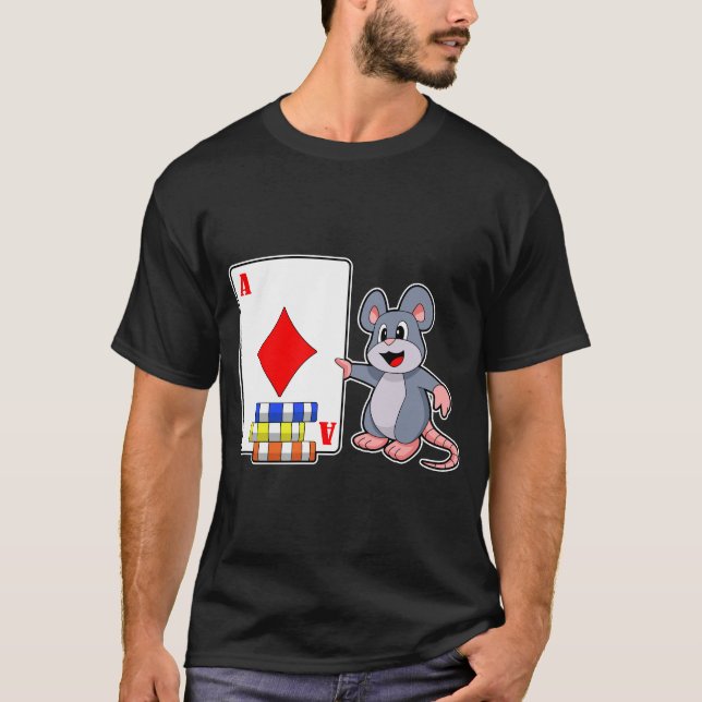 Mouse Poker Poker Karten Poker Chips T-Shirt (Vorderseite)