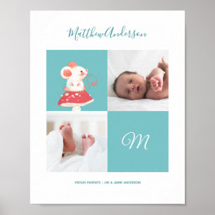 Mouse Rat ・ Alphabet Monogram Niedlich Baby Shoote Poster