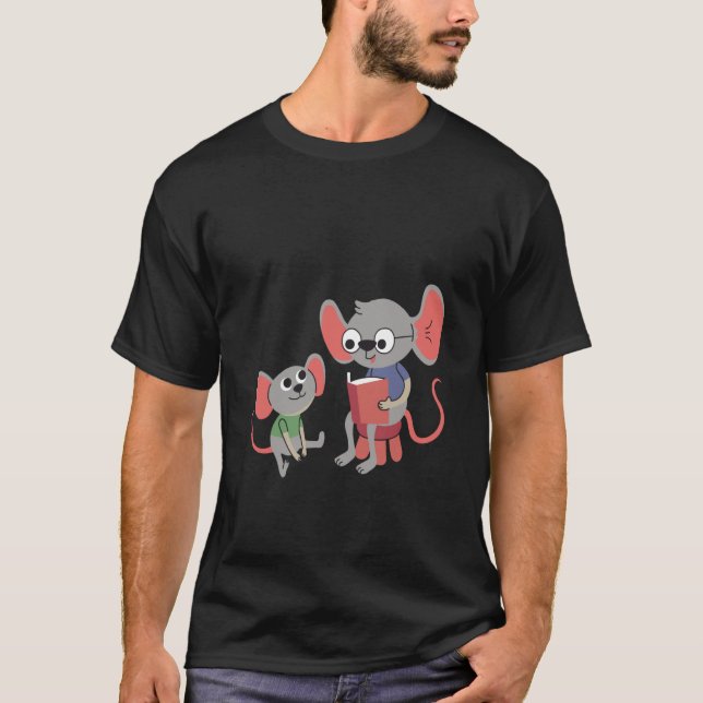 mouse rat reading learning T-Shirt (Vorderseite)