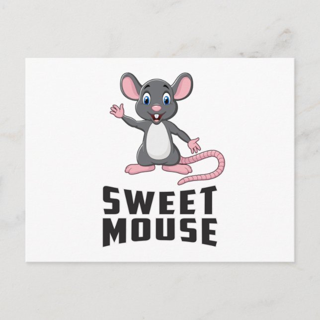 Mouse Rat Tierkäse Liebe Haustier Niedliches Funny Postkarte (Vorderseite)