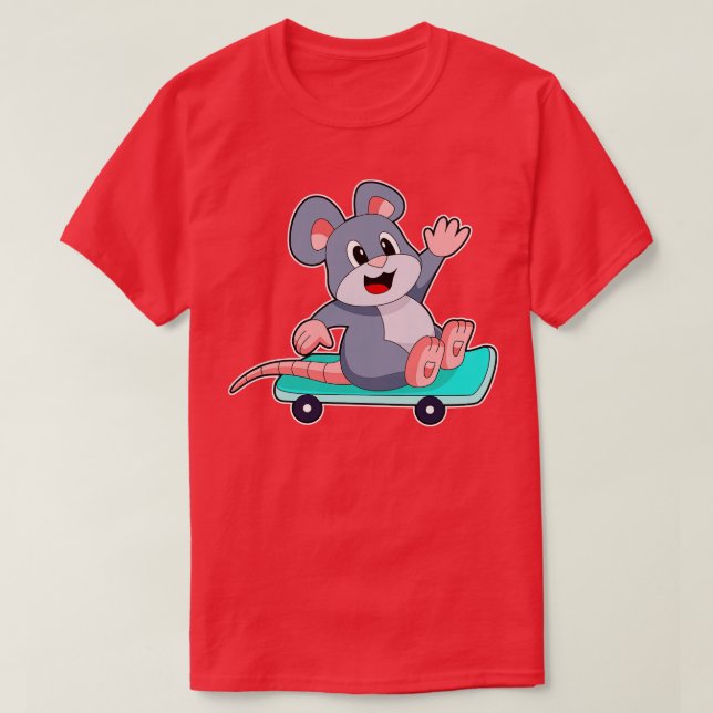 Mouse Skater Skateboard T-Shirt (Design vorne)