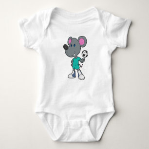Mouse Soccer Player Soccer Baby Strampler