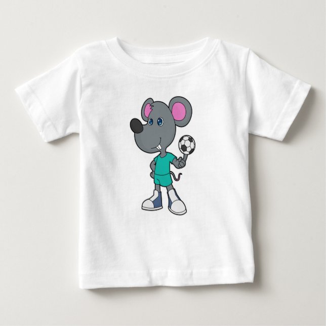 Mouse Soccer Player Soccer Baby T-shirt (Vorderseite)