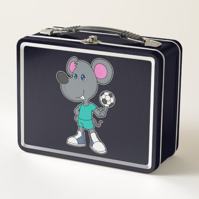 Mouse Soccer Player Soccer Metall Brotdose (Vorderseite)