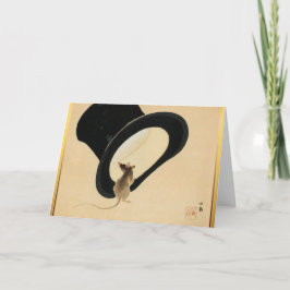 Mouse Top Hat Chinese New Year Rat Zodiac BirthD C Feiertagskarte