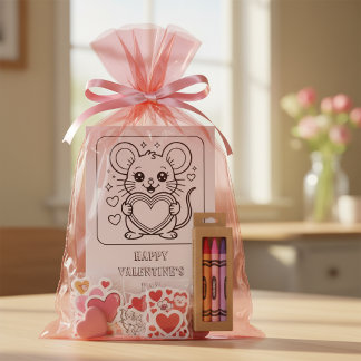 Mouse Valentine’s Day Coloring for Students Postkarte