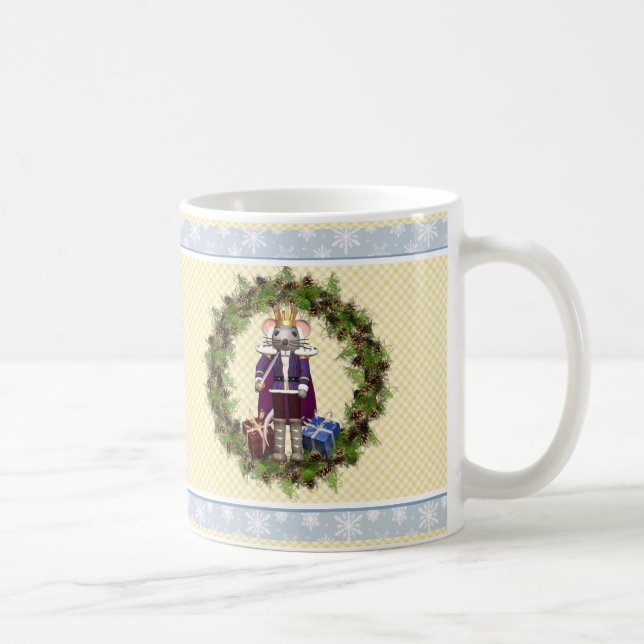 Mouseking Nutcracker Kranz Weihnachtsfeiertage Tas Tasse (Rechts)