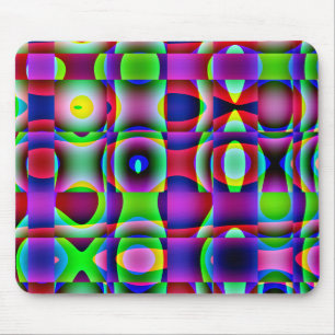 Mousemat Abstrakt Trippy Squares, Psychedelic Mousepad
